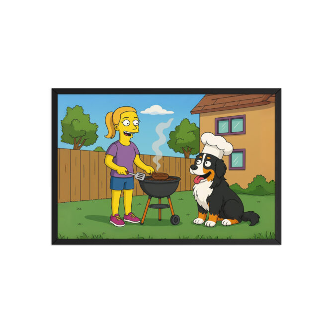 THE SIMPSONS – Backyard BBQ Custom Pet & Owner Poster - Image 4