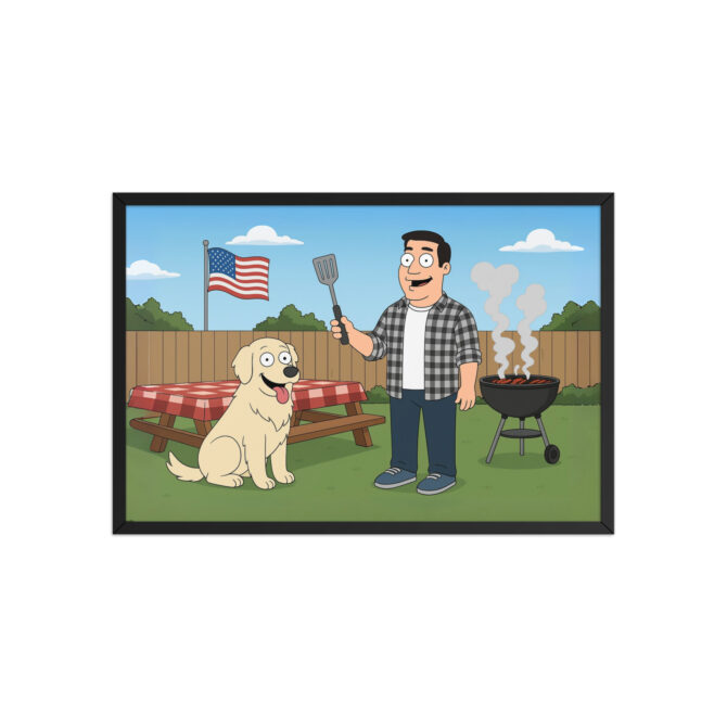 AMERICAN DAD – Backyard BBQ Custom Cartoon Pet Poster - Image 4