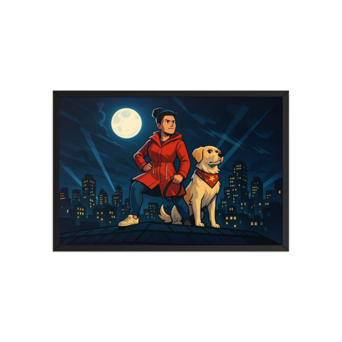 DUCKTALES – Rooftop Hero Scene Custom Pet & Owner Framed Poster - Image 4