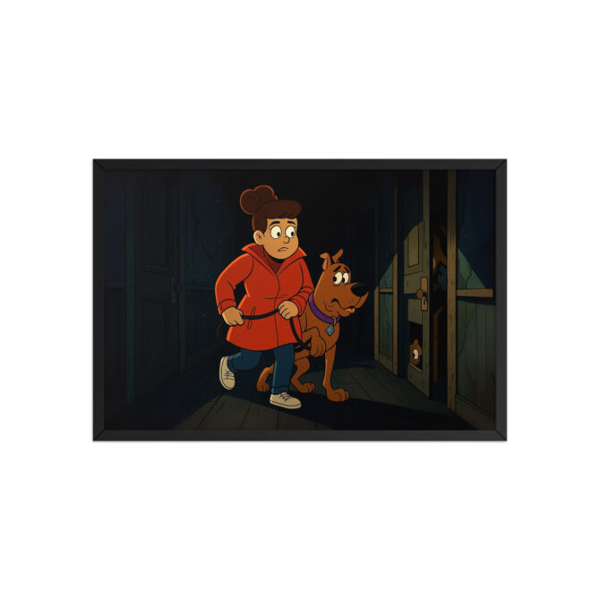 SCOOBY-DOO Creepy Corridor Custom Pet & Owner Cartoon Framed Poster - Image 4