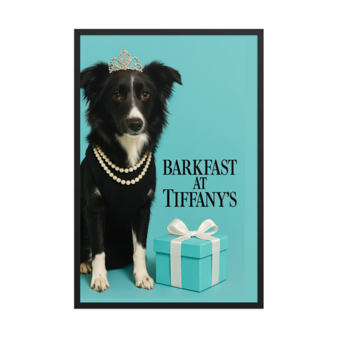 Custom Pet Poster – Barkfast at Tiffany’s | Framed Classic Movie Print - Image 5