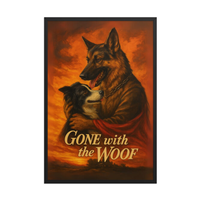 Gone with the Woof™ – Custom Pet Movie Poster Framed Print - Image 5