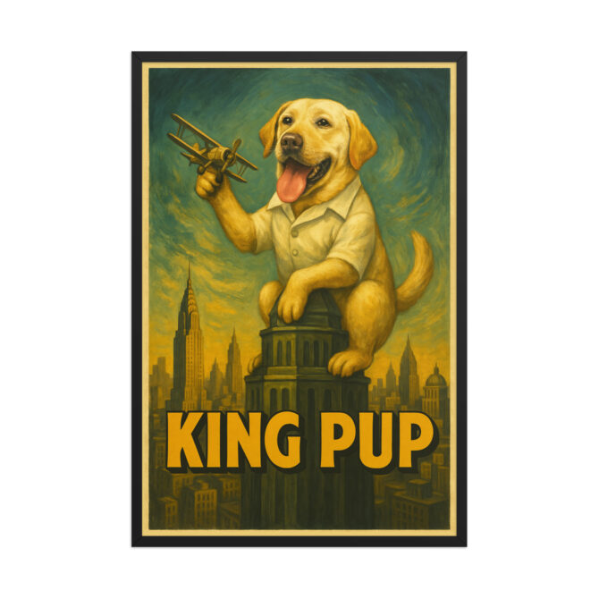 Custom Pet Poster – “King Pup” King Kong-Inspired Framed Artwork - Image 5