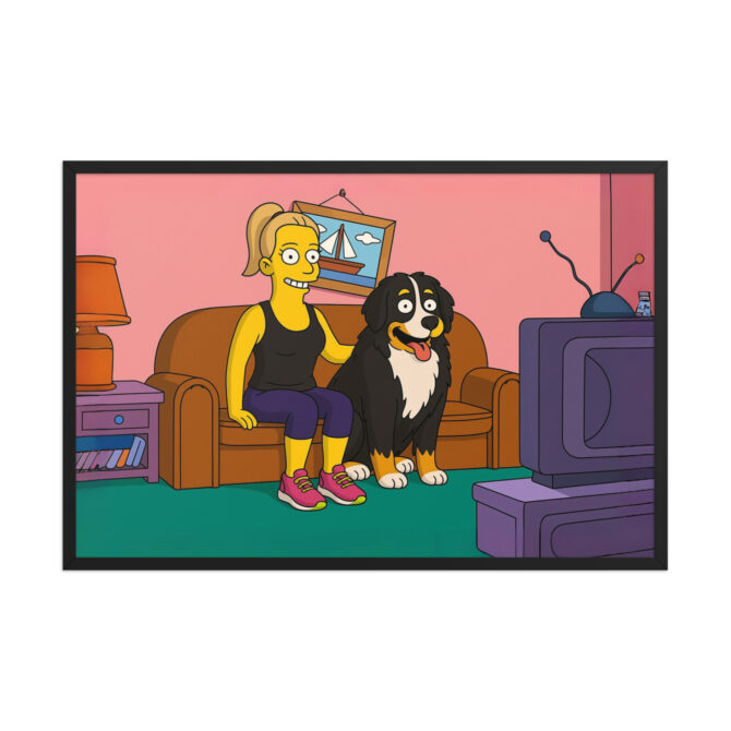 THE SIMPSONS – Custom Couch Scene Poster with You & Your Pet - Image 5