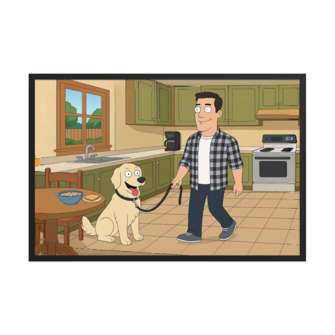American Dad Cartoon Poster with Your Pet & You – Kitchen Scene - Image 5