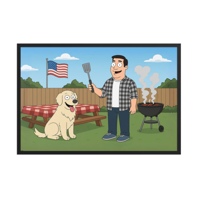 AMERICAN DAD – Backyard BBQ Custom Cartoon Pet Poster - Image 5