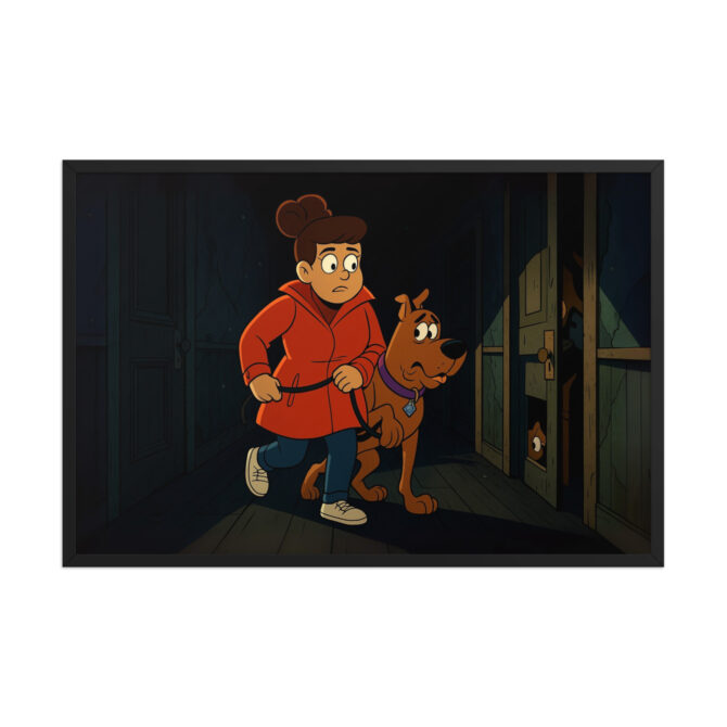 SCOOBY-DOO Creepy Corridor Custom Pet & Owner Cartoon Framed Poster - Image 5