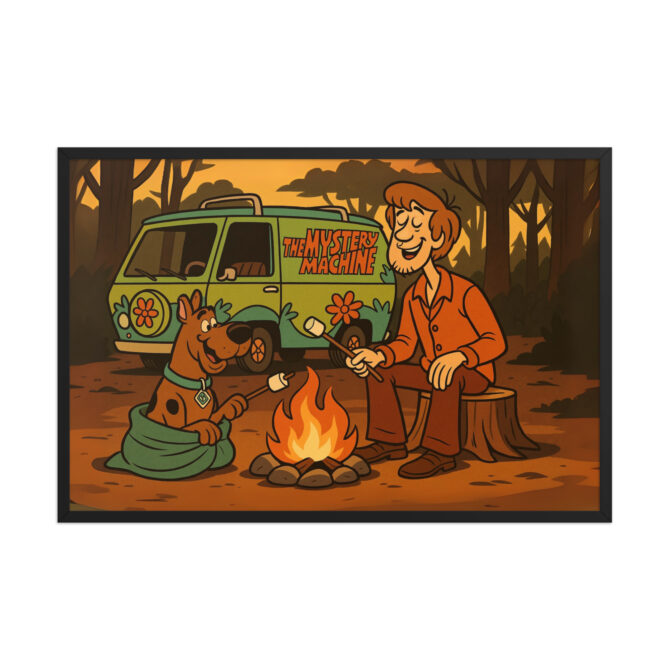 Custom SCOOBY-DOO “Mystery Van Camp” Pet & Owner Cartoon Framed Poster - Image 5