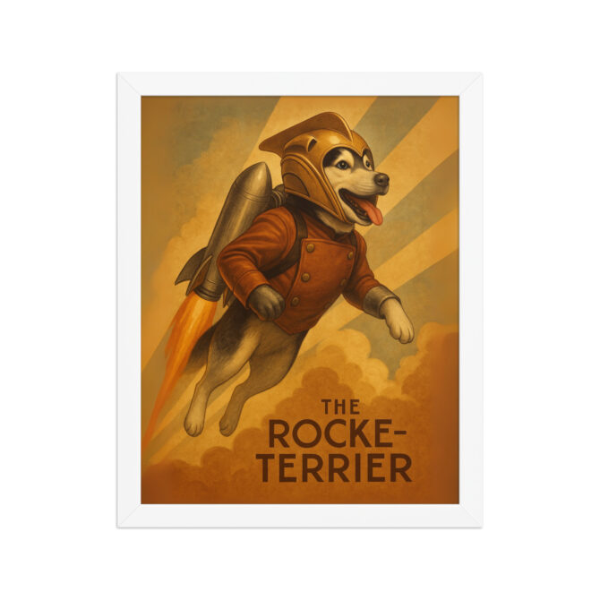 The Rocke-terrier – Custom Pet Poster in The Rocketeer Style (Framed) - Image 6