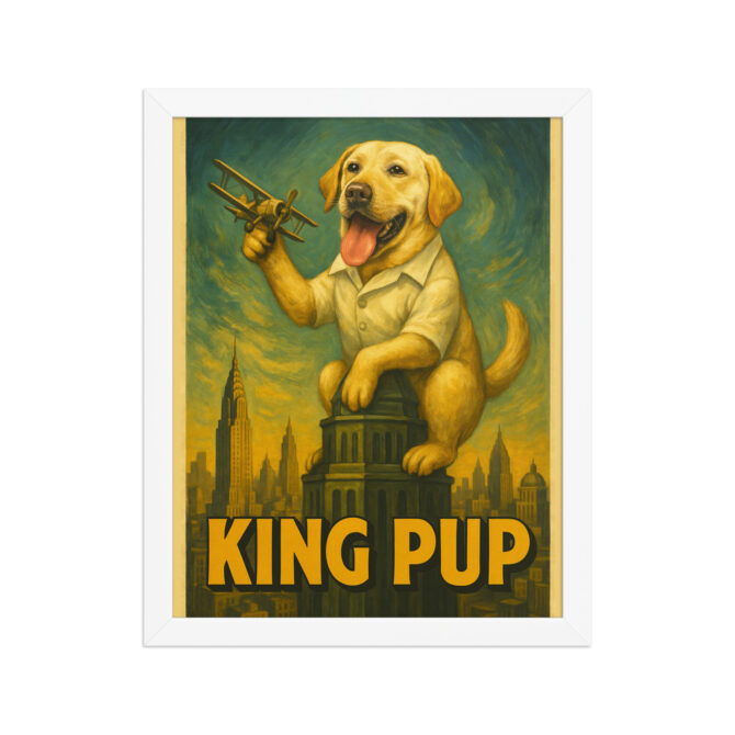 Custom Pet Poster – “King Pup” King Kong-Inspired Framed Artwork - Image 6