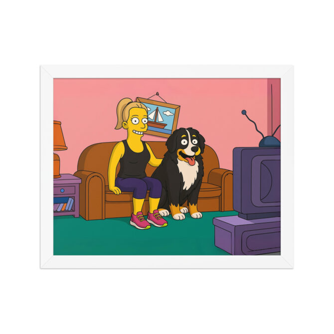 THE SIMPSONS – Custom Couch Scene Poster with You & Your Pet - Image 6