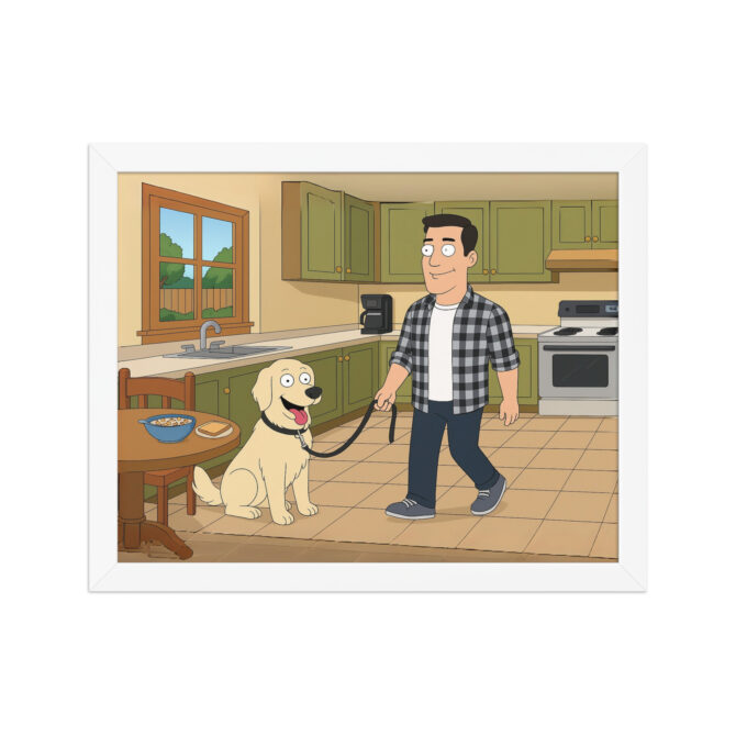 American Dad Cartoon Poster with Your Pet & You – Kitchen Scene - Image 6