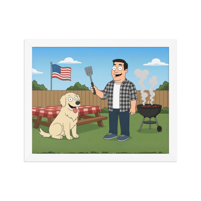AMERICAN DAD – Backyard BBQ Custom Cartoon Pet Poster - Image 6