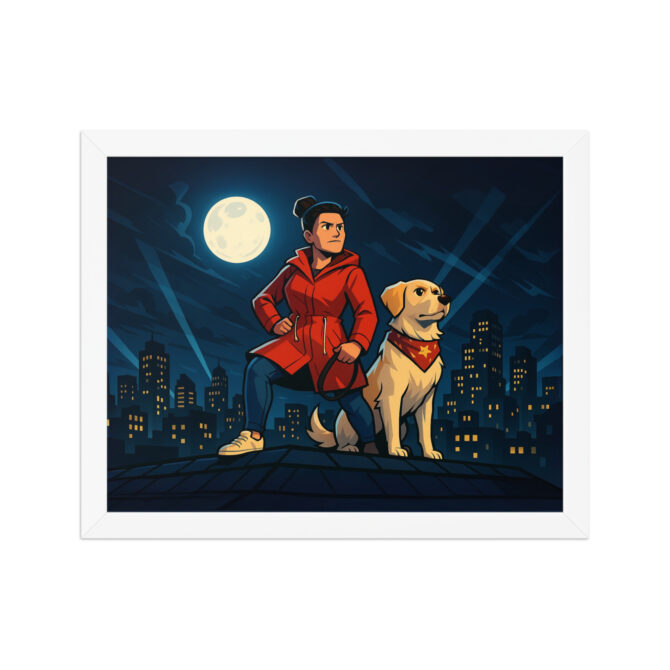 DUCKTALES – Rooftop Hero Scene Custom Pet & Owner Framed Poster - Image 6