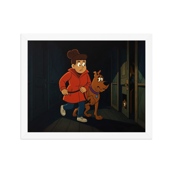 SCOOBY-DOO Creepy Corridor Custom Pet & Owner Cartoon Framed Poster - Image 6
