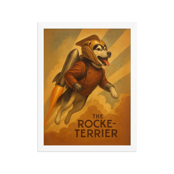 The Rocke-terrier – Custom Pet Poster in The Rocketeer Style (Framed) - Image 7