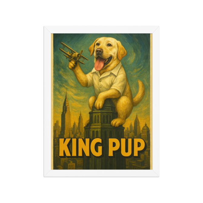 Custom Pet Poster – “King Pup” King Kong-Inspired Framed Artwork - Image 7