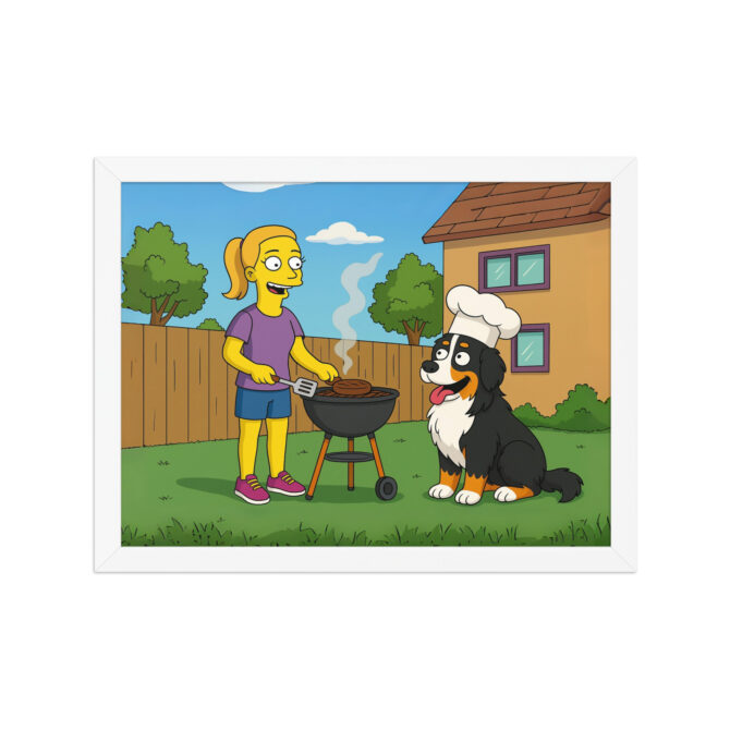 THE SIMPSONS – Backyard BBQ Custom Pet & Owner Poster - Image 7