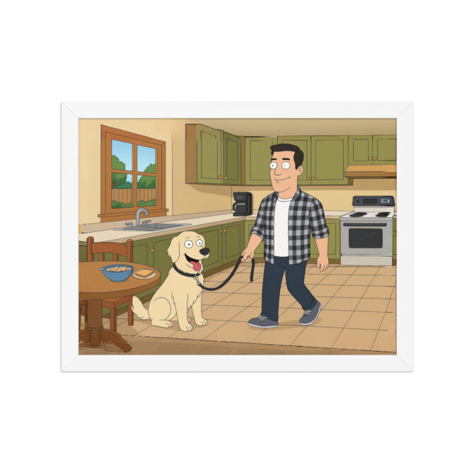 American Dad Cartoon Poster with Your Pet & You – Kitchen Scene - Image 7