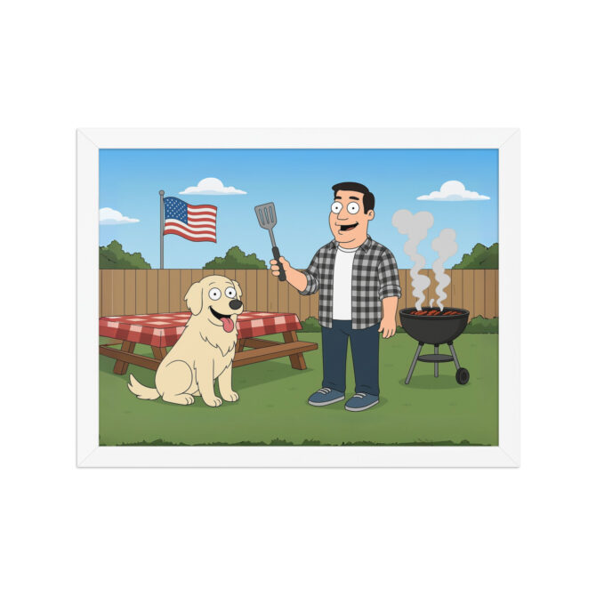 AMERICAN DAD – Backyard BBQ Custom Cartoon Pet Poster - Image 7