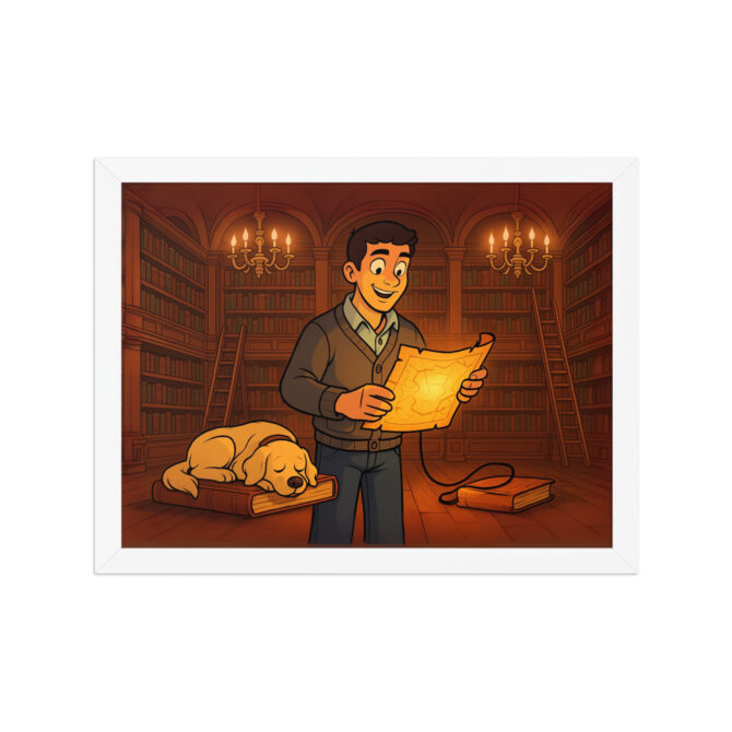 DUCKTALES – Mansion Library Custom Pet & Owner Cartoon Framed Poster - Image 7