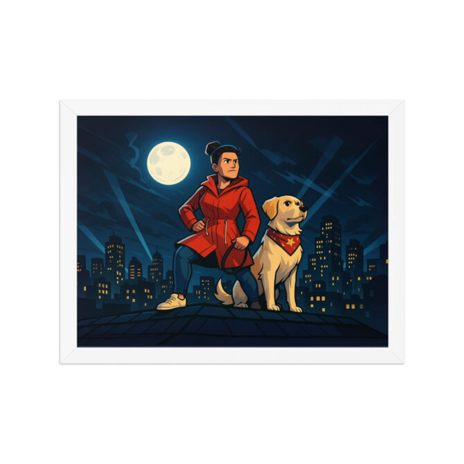 DUCKTALES – Rooftop Hero Scene Custom Pet & Owner Framed Poster - Image 7