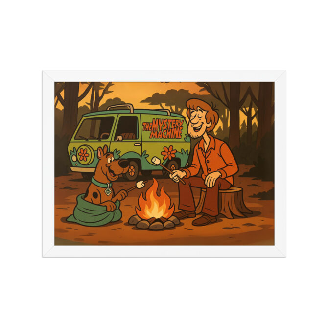 Custom SCOOBY-DOO “Mystery Van Camp” Pet & Owner Cartoon Framed Poster - Image 7