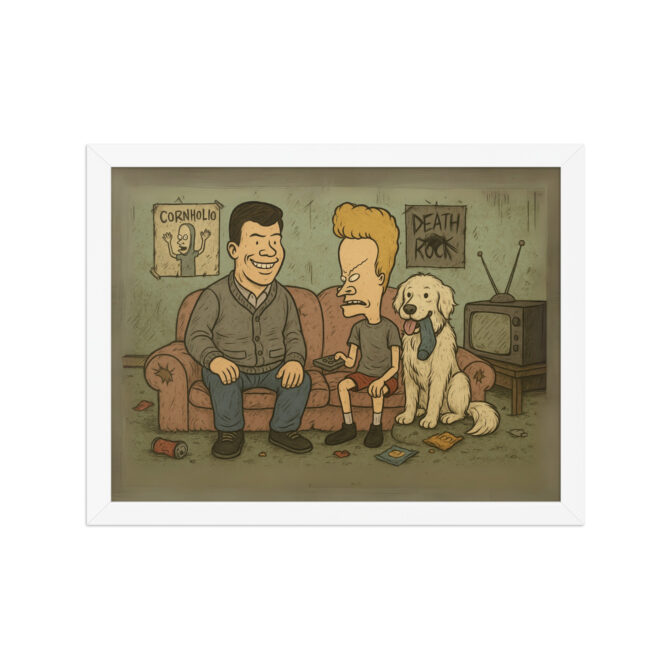 Custom BEAVIS AND BUTT-HEAD Grungy Couch Scene Pet & Owner Framed Poster - Image 7