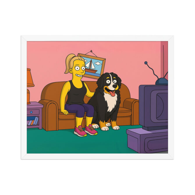 THE SIMPSONS – Custom Couch Scene Poster with You & Your Pet - Image 8