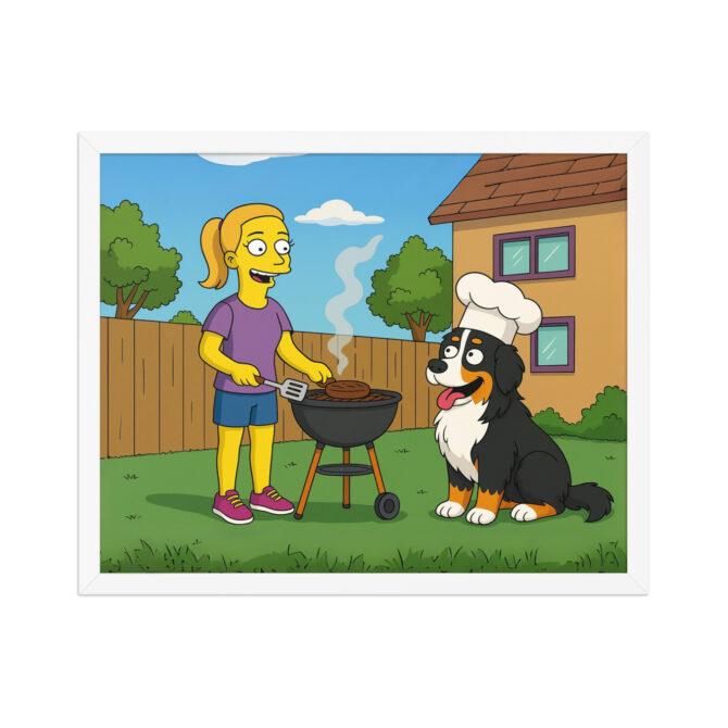 THE SIMPSONS – Backyard BBQ Custom Pet & Owner Poster - Image 8