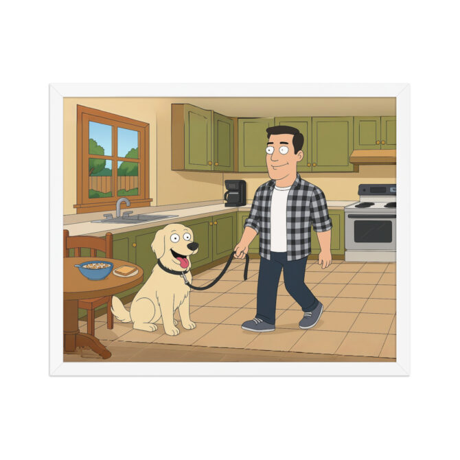 American Dad Cartoon Poster with Your Pet & You – Kitchen Scene - Image 8