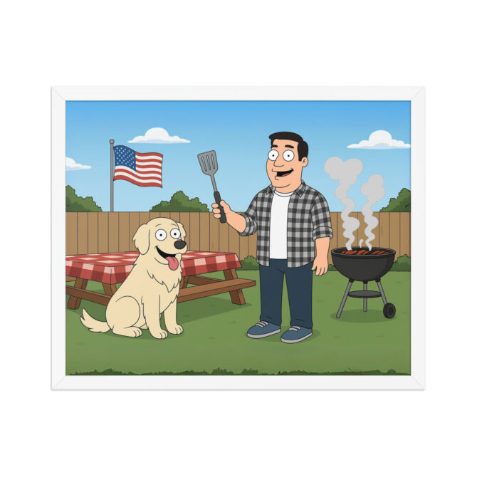 AMERICAN DAD – Backyard BBQ Custom Cartoon Pet Poster - Image 8
