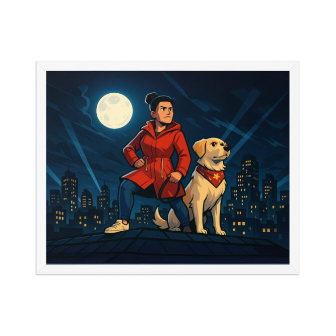 DUCKTALES – Rooftop Hero Scene Custom Pet & Owner Framed Poster - Image 8