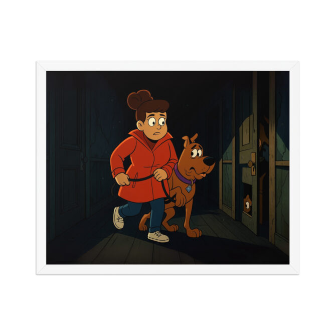 SCOOBY-DOO Creepy Corridor Custom Pet & Owner Cartoon Framed Poster - Image 8