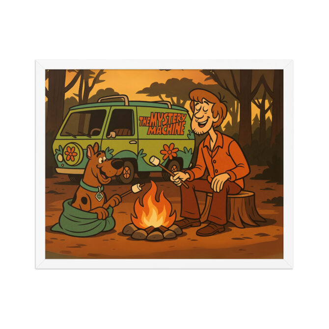 Custom SCOOBY-DOO “Mystery Van Camp” Pet & Owner Cartoon Framed Poster - Image 8