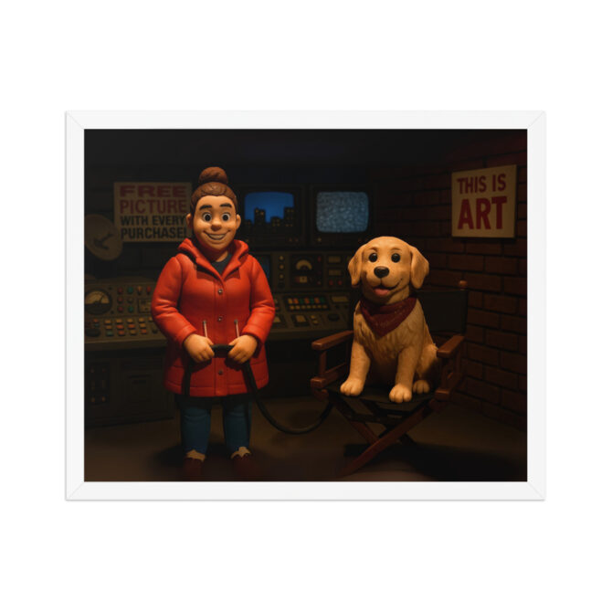 Custom Robot Chicken-Style Pet & Owner Poster – Late-Night Studio Scene - Image 8