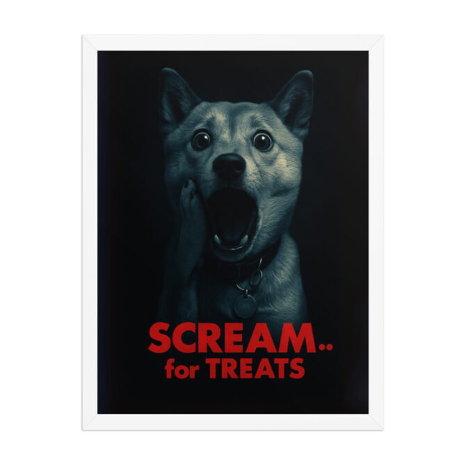 Custom Pet Movie Poster – “Scream... for Treats” (Framed Print) - Image 8