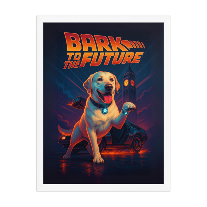 Bark to the Future – Custom Pet Movie Poster (Framed Print) - Image 8
