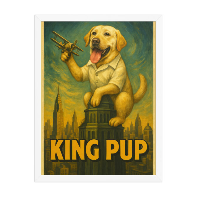 Custom Pet Poster – “King Pup” King Kong-Inspired Framed Artwork - Image 8