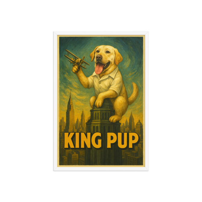 Custom Pet Poster – “King Pup” King Kong-Inspired Framed Artwork - Image 9