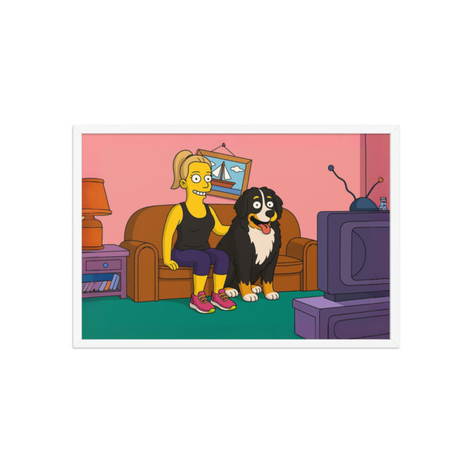 THE SIMPSONS – Custom Couch Scene Poster with You & Your Pet - Image 9