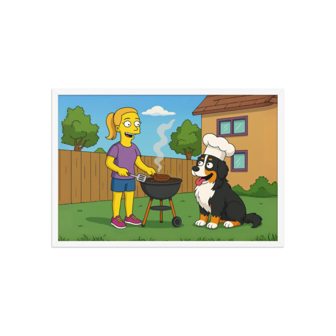 THE SIMPSONS – Backyard BBQ Custom Pet & Owner Poster - Image 9