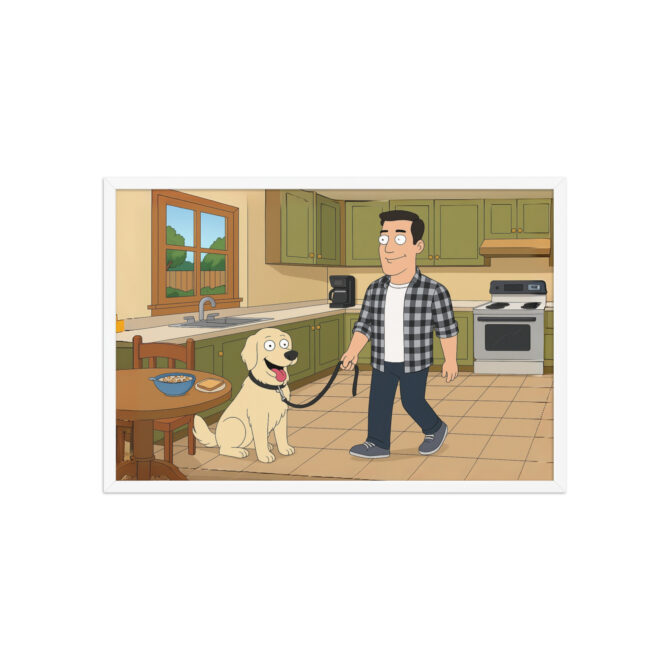 American Dad Cartoon Poster with Your Pet & You – Kitchen Scene - Image 9