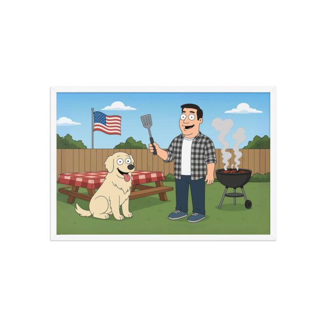 AMERICAN DAD – Backyard BBQ Custom Cartoon Pet Poster - Image 9