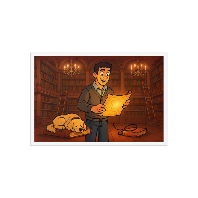 DUCKTALES – Mansion Library Custom Pet & Owner Cartoon Framed Poster - Image 9