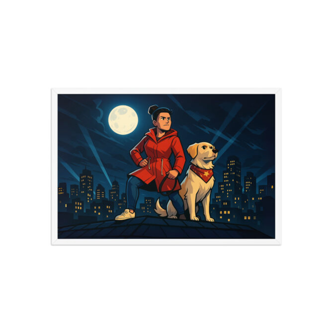 DUCKTALES – Rooftop Hero Scene Custom Pet & Owner Framed Poster - Image 9