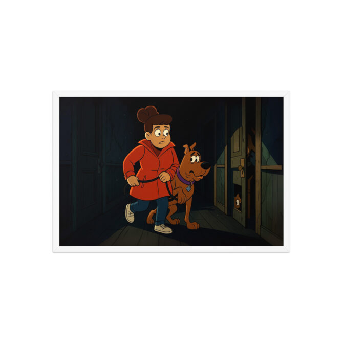SCOOBY-DOO Creepy Corridor Custom Pet & Owner Cartoon Framed Poster - Image 9