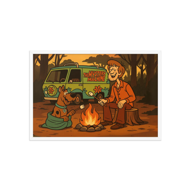 Custom SCOOBY-DOO “Mystery Van Camp” Pet & Owner Cartoon Framed Poster - Image 9