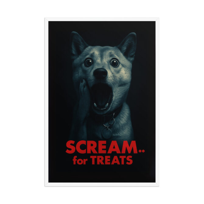 Custom Pet Movie Poster – “Scream... for Treats” (Framed Print) - Image 10