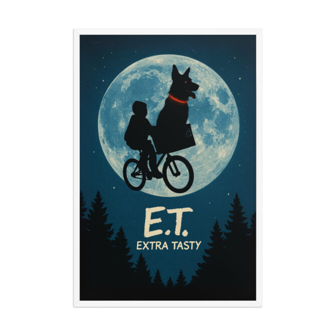 Custom Pet Movie Poster – E.T. Style “Extra Tasty” Framed Print - Image 10